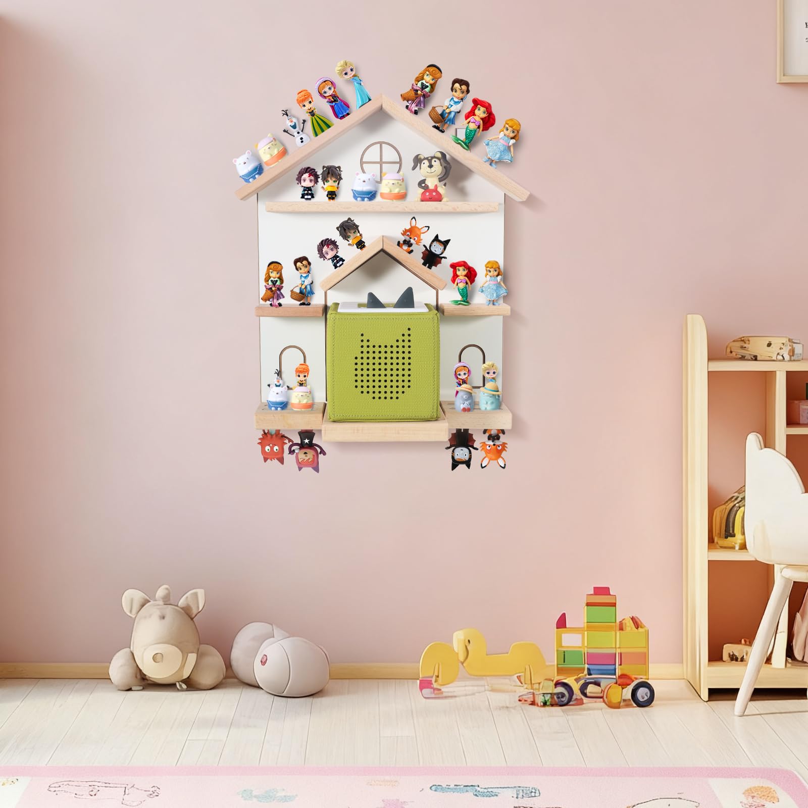 Givilio Tonie Shelf magnetic strips securely hold characters for quick, slip-free access