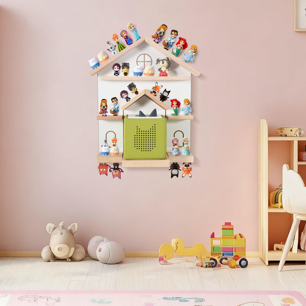 Givilio Tonie Shelf storage capacity displays up to 30–40 Toniebox characters for easy access.