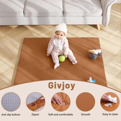 Givjoy play mat foldable design for compact storage and portability.