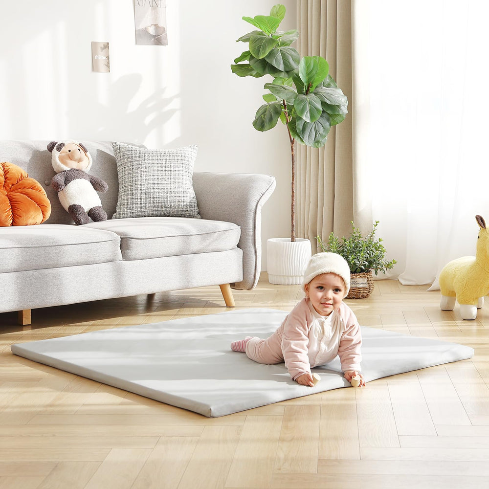 Givjoy baby play mat grey rolled for tidy storage and odorless use