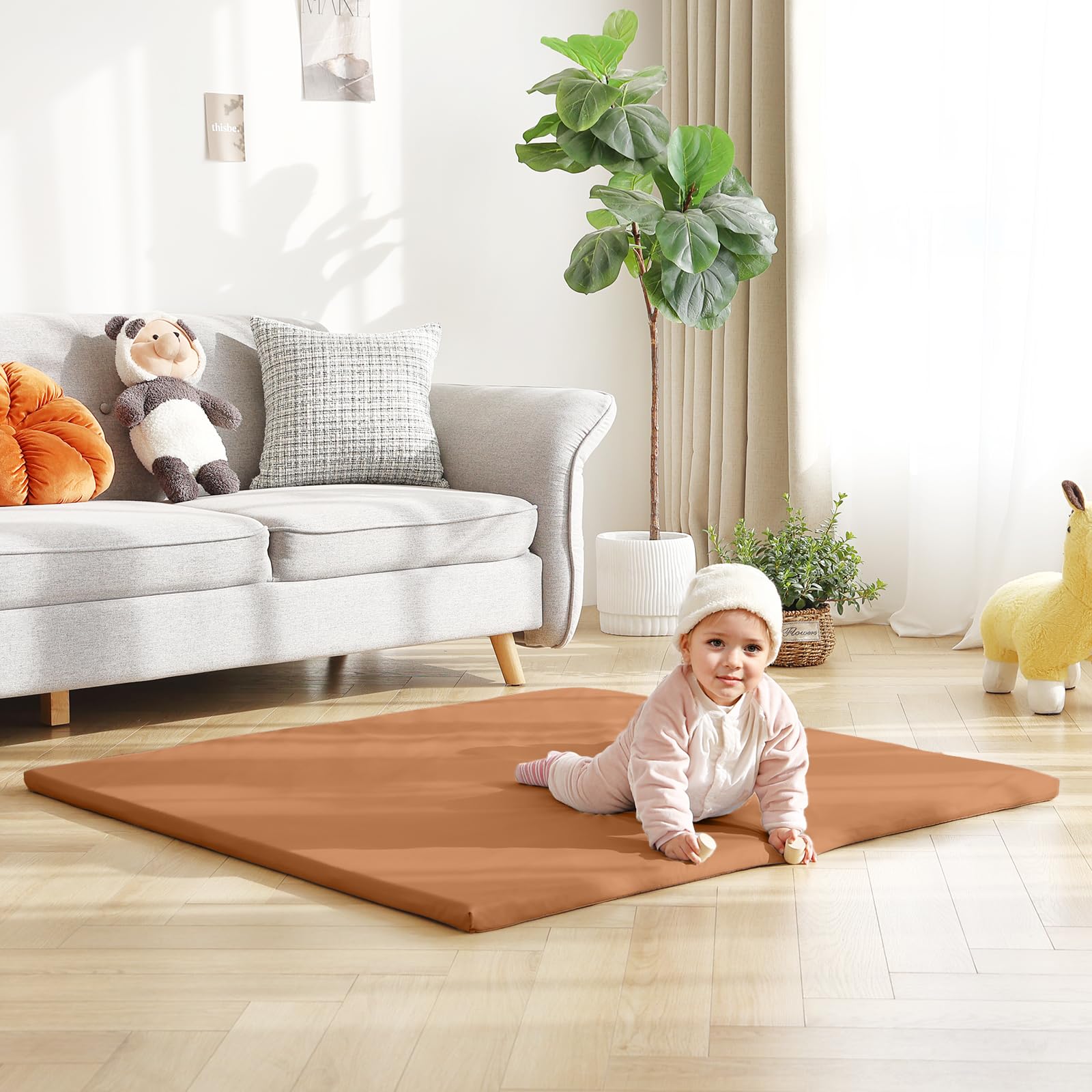 Givjoy cushiony mat supports safe, comfortable playtime for babies and toddlers.