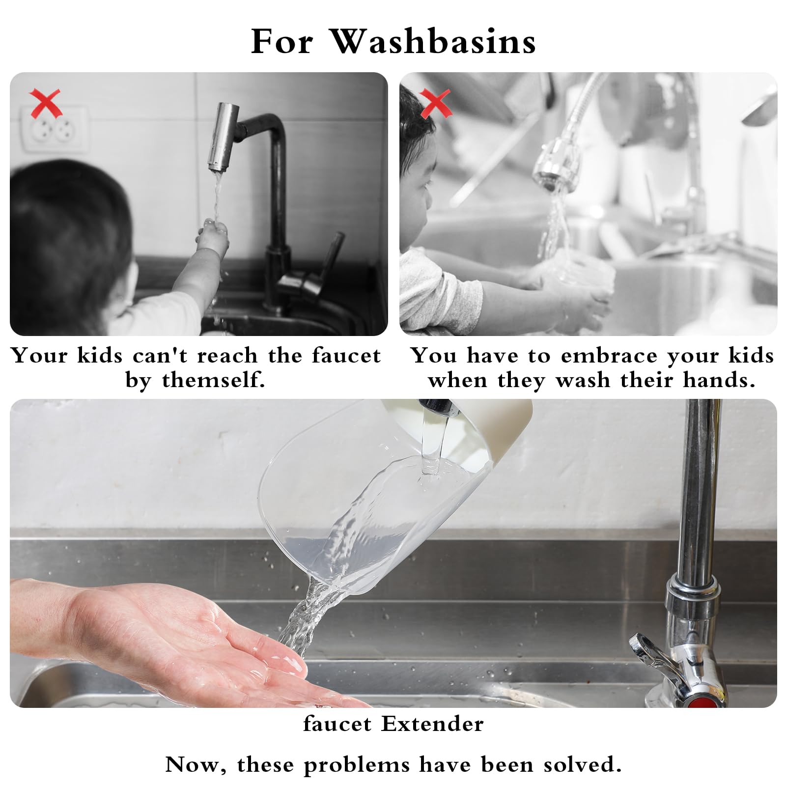 Gjinxi splash-proof design captures messy splashes during kid hand washing.