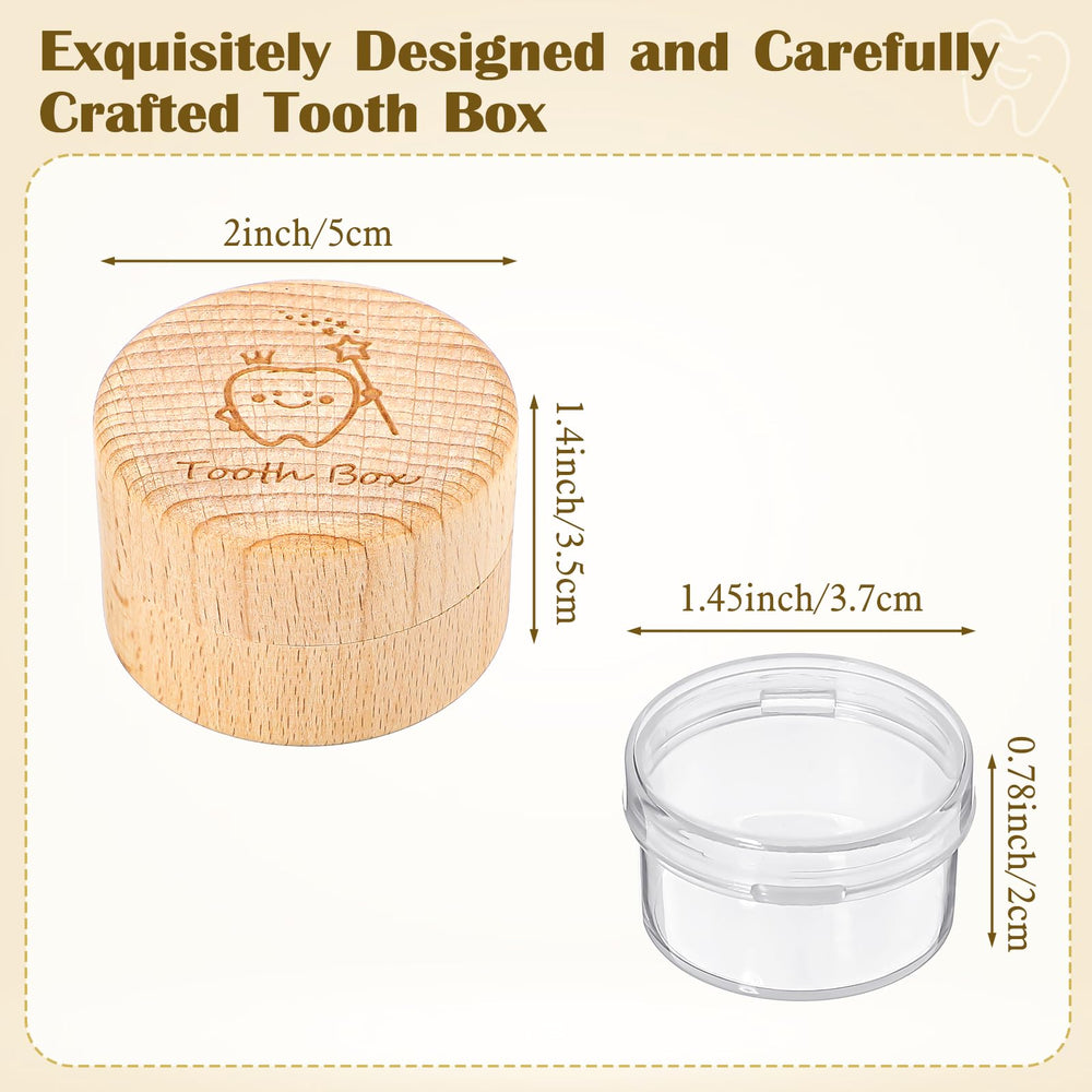 Gjinxi Tooth Fairy Box shows a transparent acrylic bottle for easy viewing of teeth