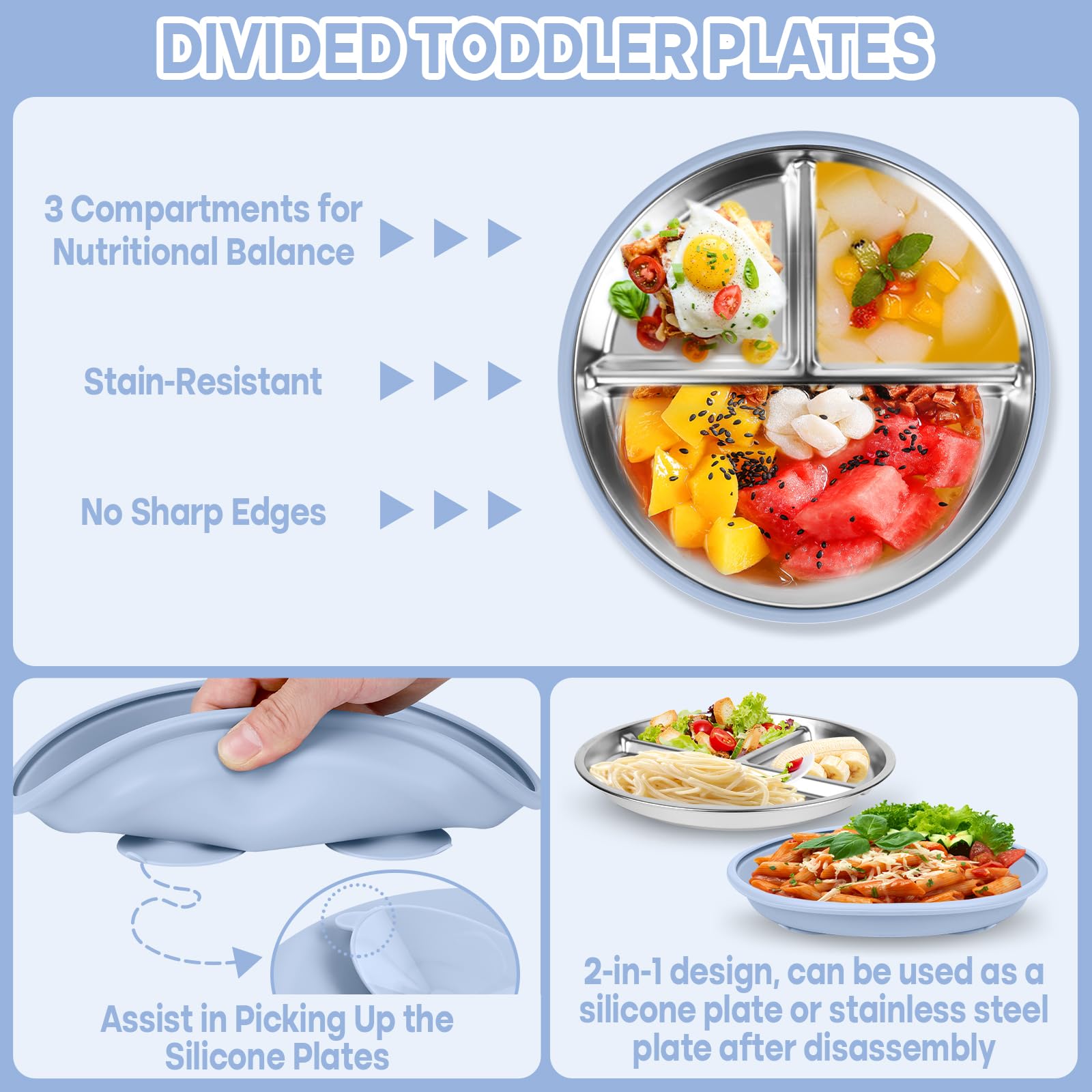 Gksuu dishwasher-safe baby feeding set for quick cleanup