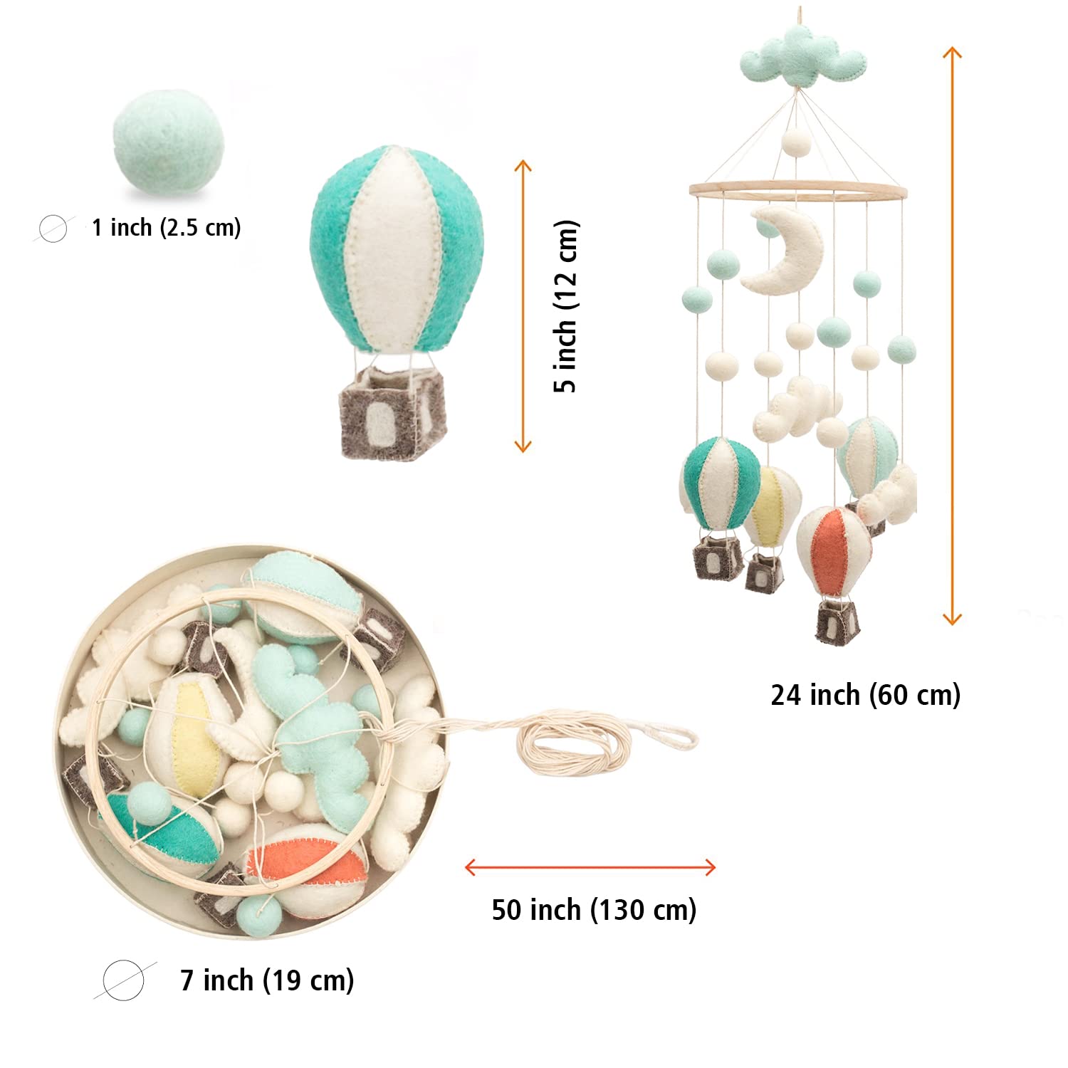 Glaciart One colorful wool balloons inspire gentle play and focus