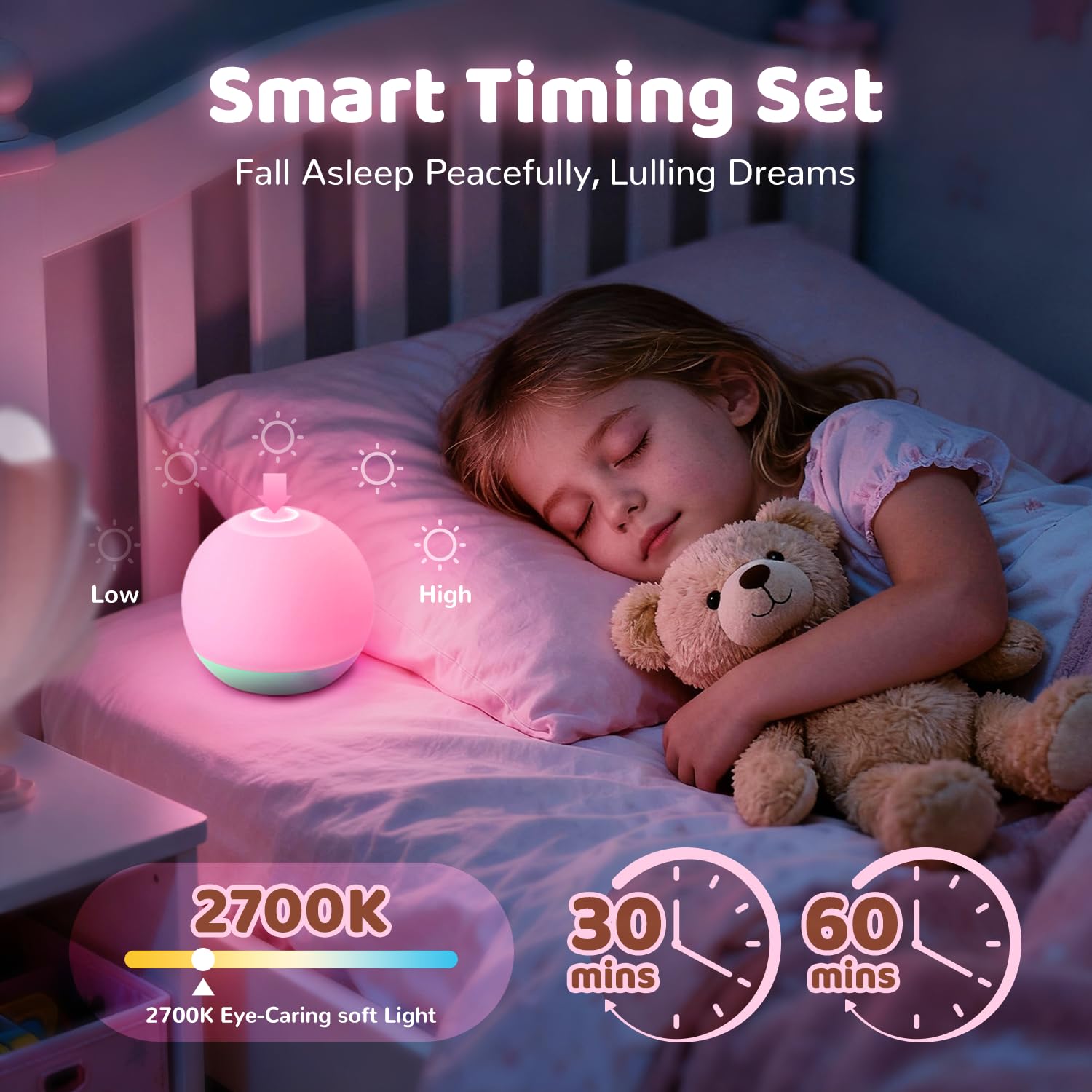 GLACIER GIFT Touch-control enables easy color and brightness adjustments.