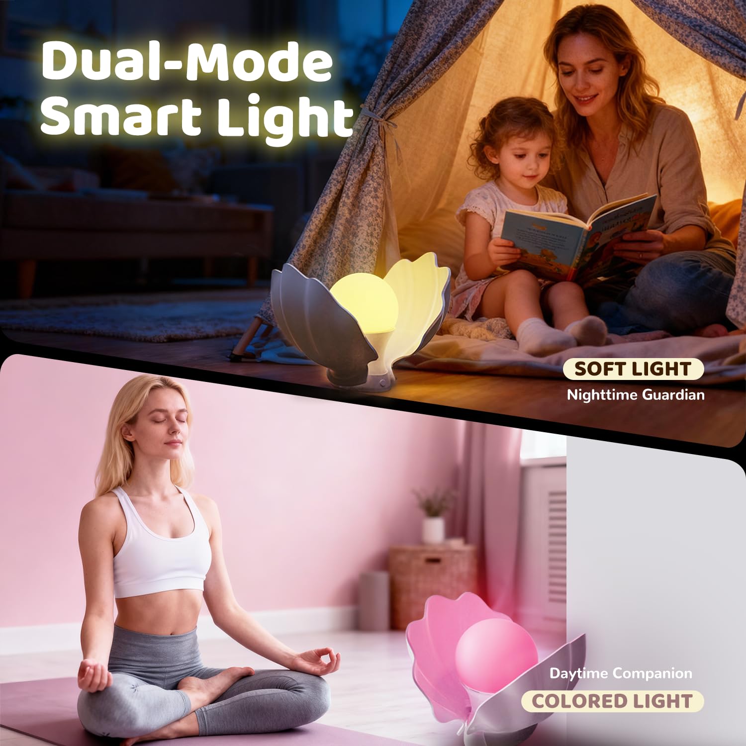 GLACIER GIFT Night Light wireless charger base doubles as a convenient power hub.