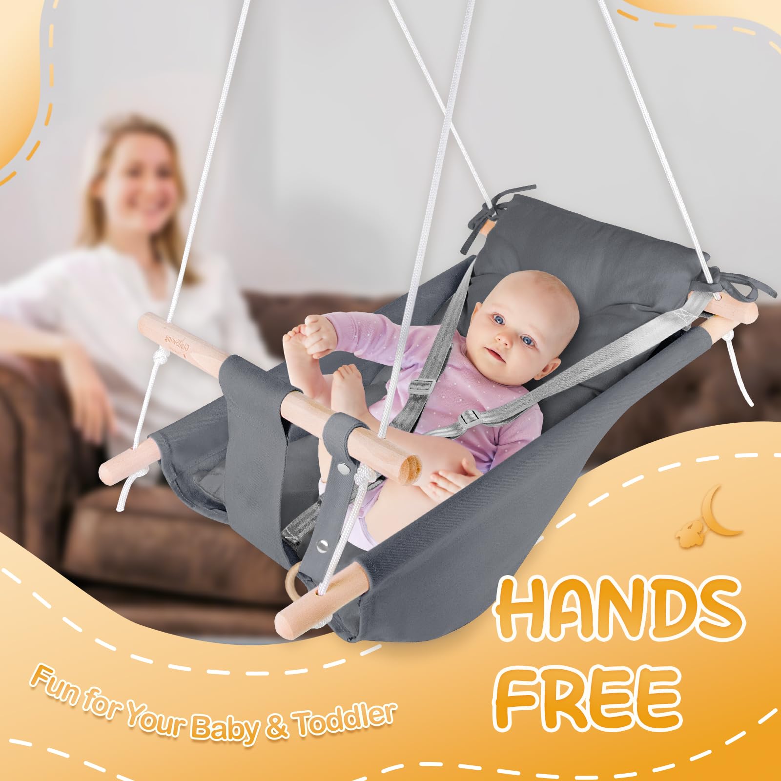 Gladswing baby swing mounting hardware enables quick, secure installation