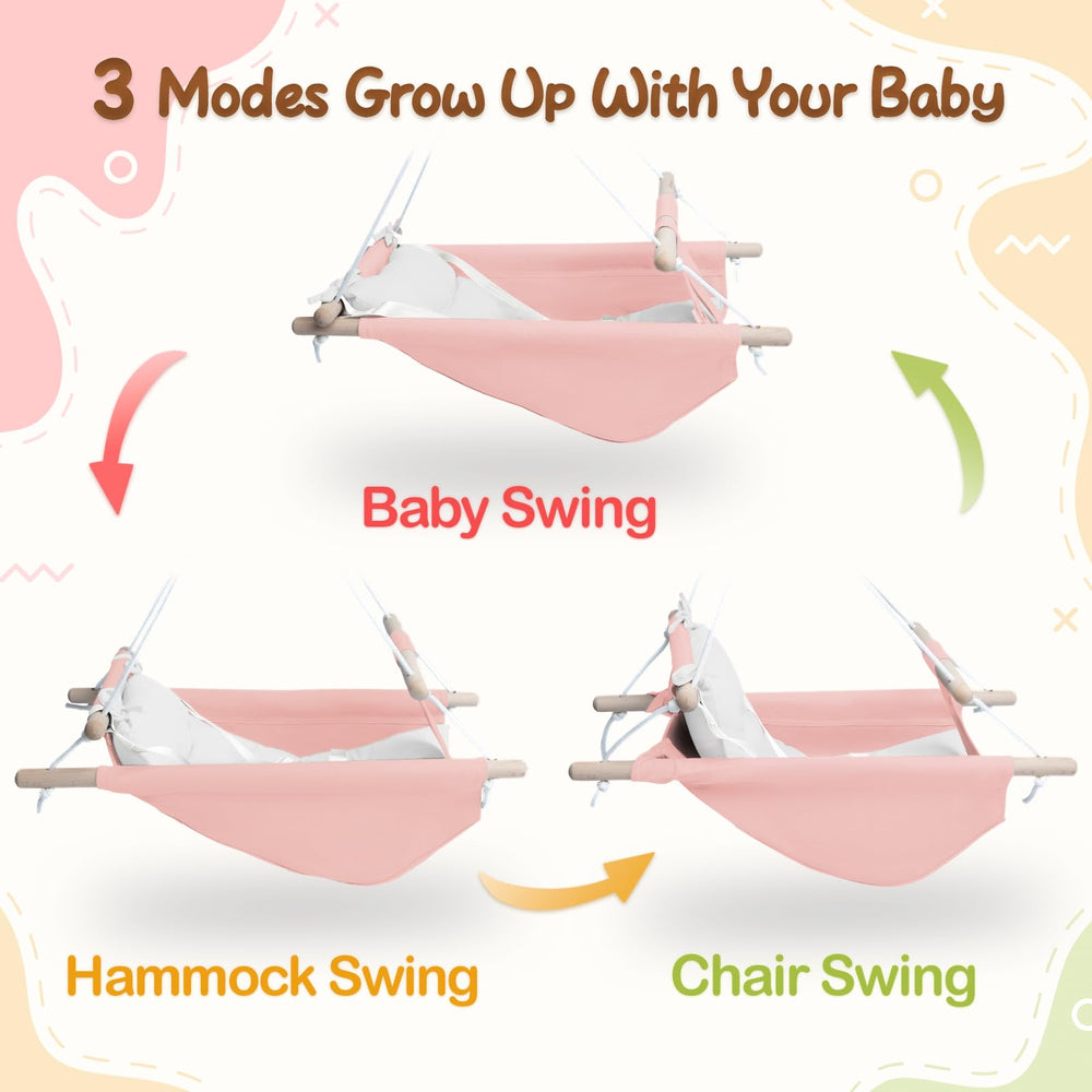 Gladswing canvas pink cushion adds plush comfort during nap and play.