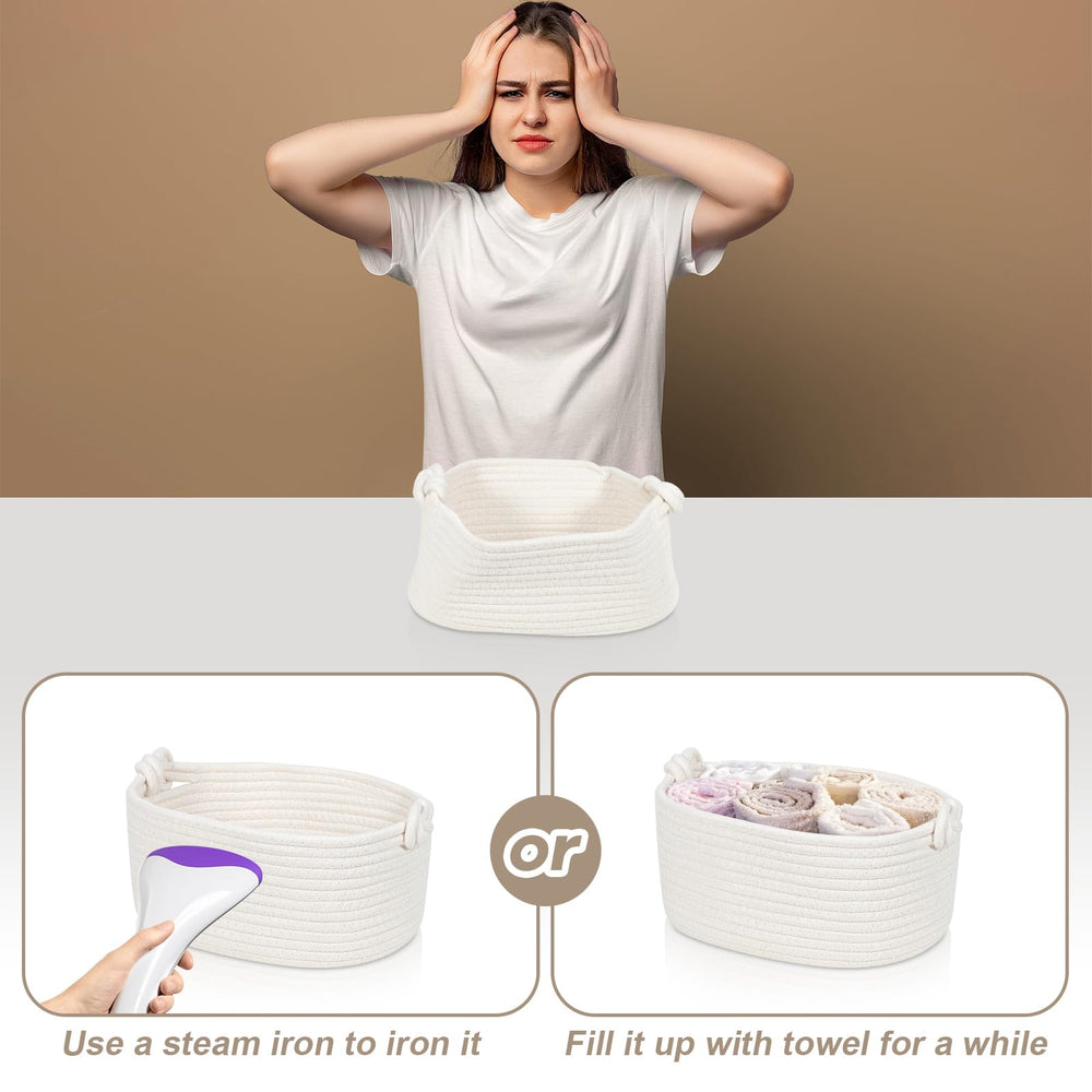 GLCON small rope basket bathroom organizer blends decor with function.