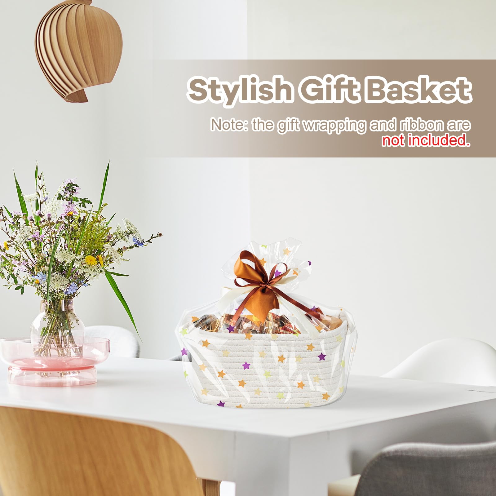 GLCON small rope basket gift basket ideal for birthdays and holidays.