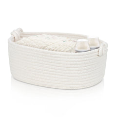 GLCON small rope basket towel storage keeps bathroom counter tidy.