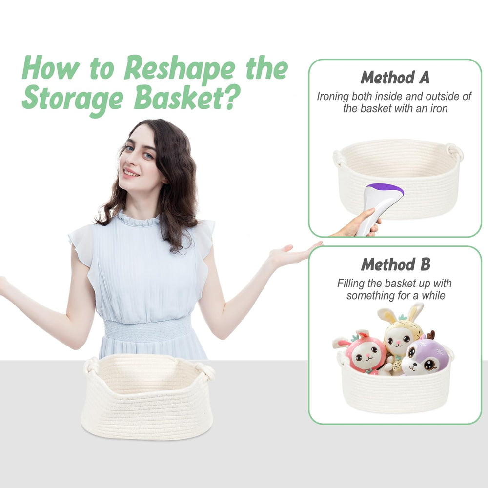 GLCON closet shelf organization using off-white rope baskets