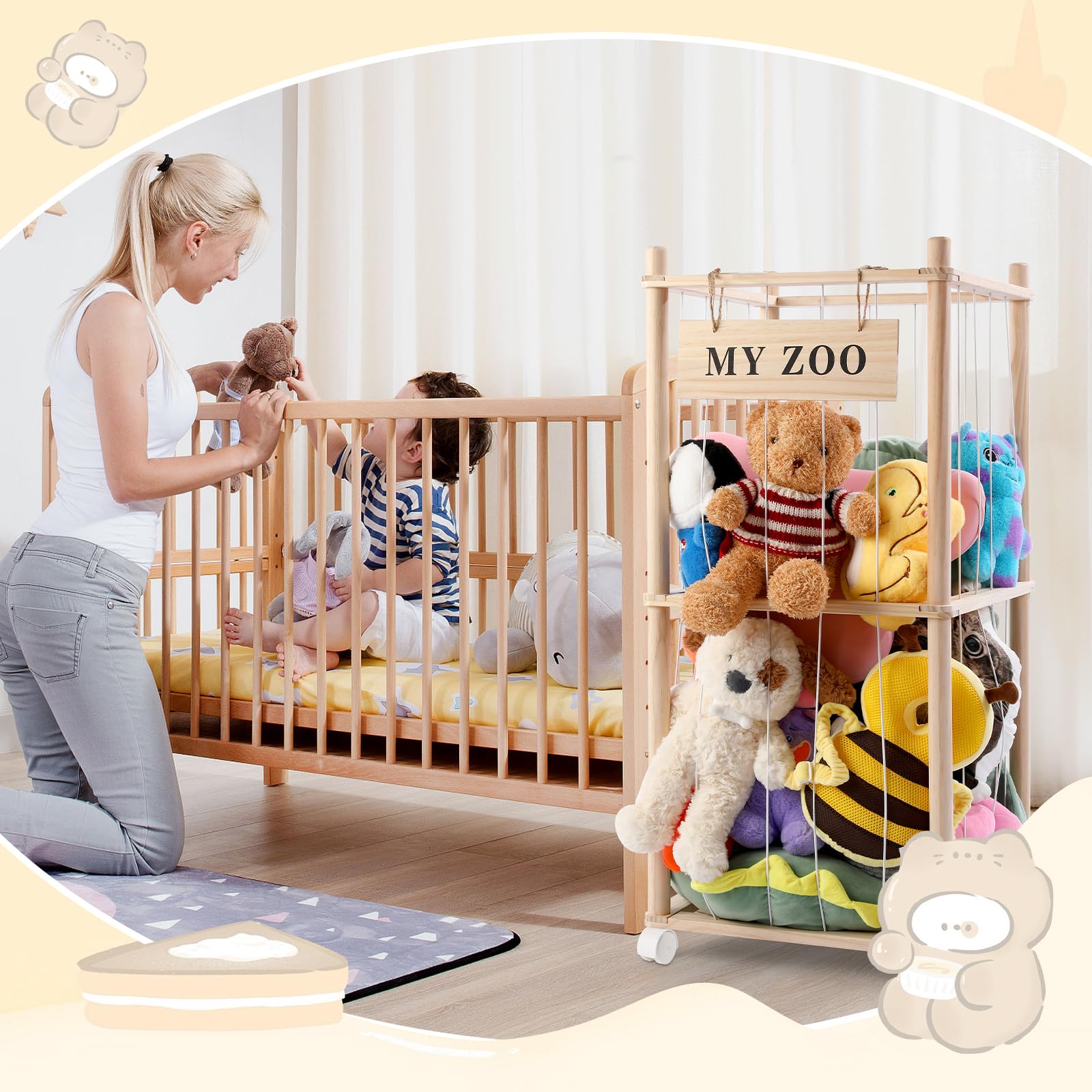 GLDZI burlywood small-model complements a compact playroom layout.