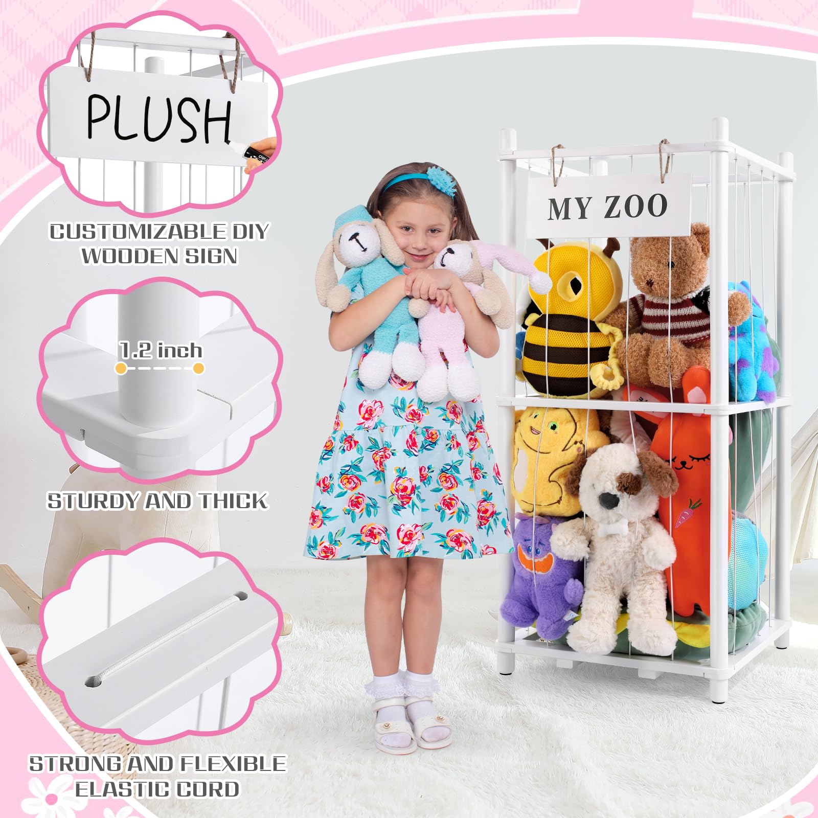 GLDZI space-saving white unit fits playrooms and bedrooms without clutter.