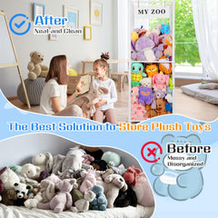 GLDZI stuffed animal storage zoo cotton mesh bag keeps small plush toys contained.