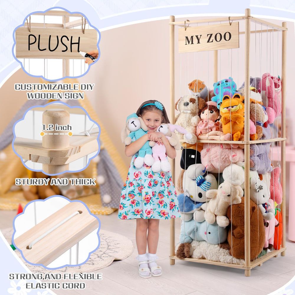 GLDZI Stuffed Animal Storage Zoo in-playroom setup keeps rooms neat and playful.