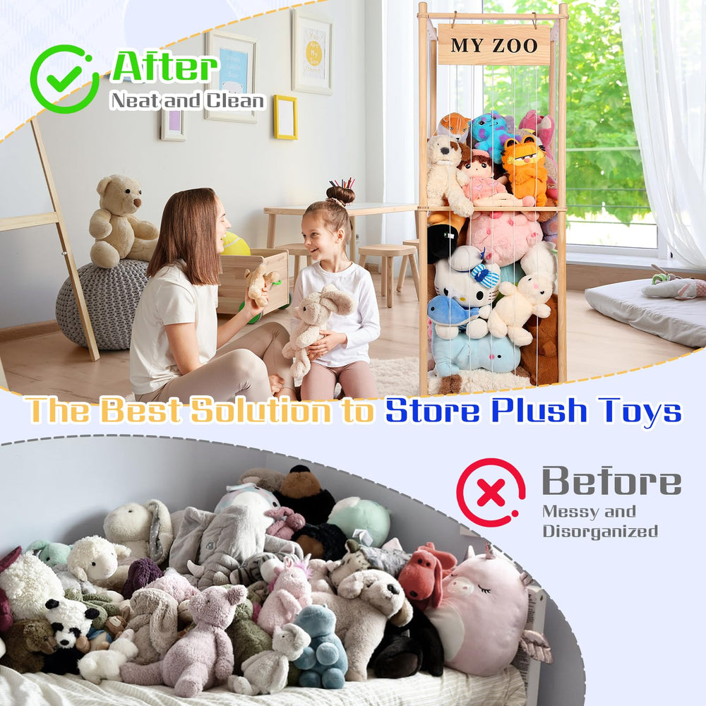 GLDZI Stuffed Animal Storage Zoo multi-tier rack maximizes capacity in small spaces.
