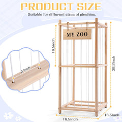 GLDZI wooden stuffed animal organizer frame provides durable storage