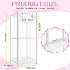 GLDZI wooden stuffed animal organizer with reinforced frame for stable storage.