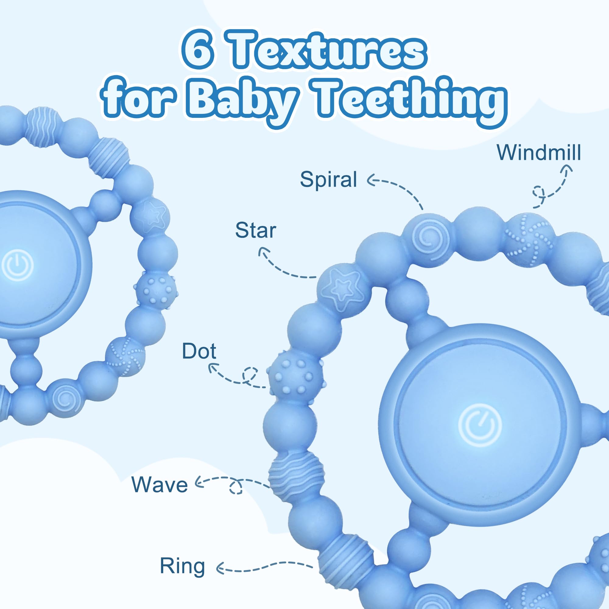 GLEEHAPY blue chew toy side-hold demonstrates compact travel-friendly design for car rides.