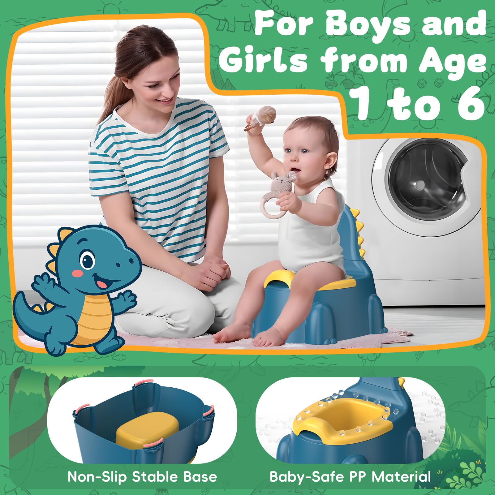 Gliizee Mall non-toxic PP potty with four legs and non-slip feet for stability