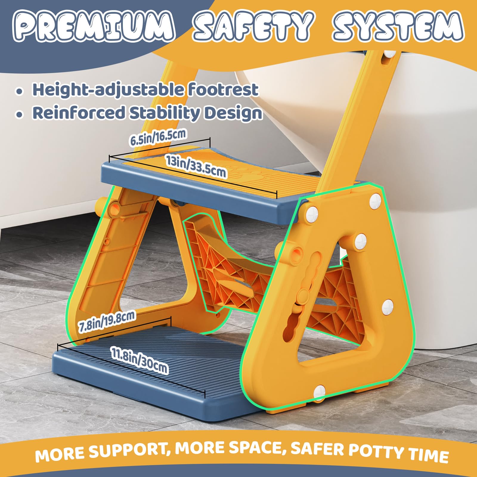 Gliizee Mall 2-in-1 Potty Seat doubles as step stool for easier reach.