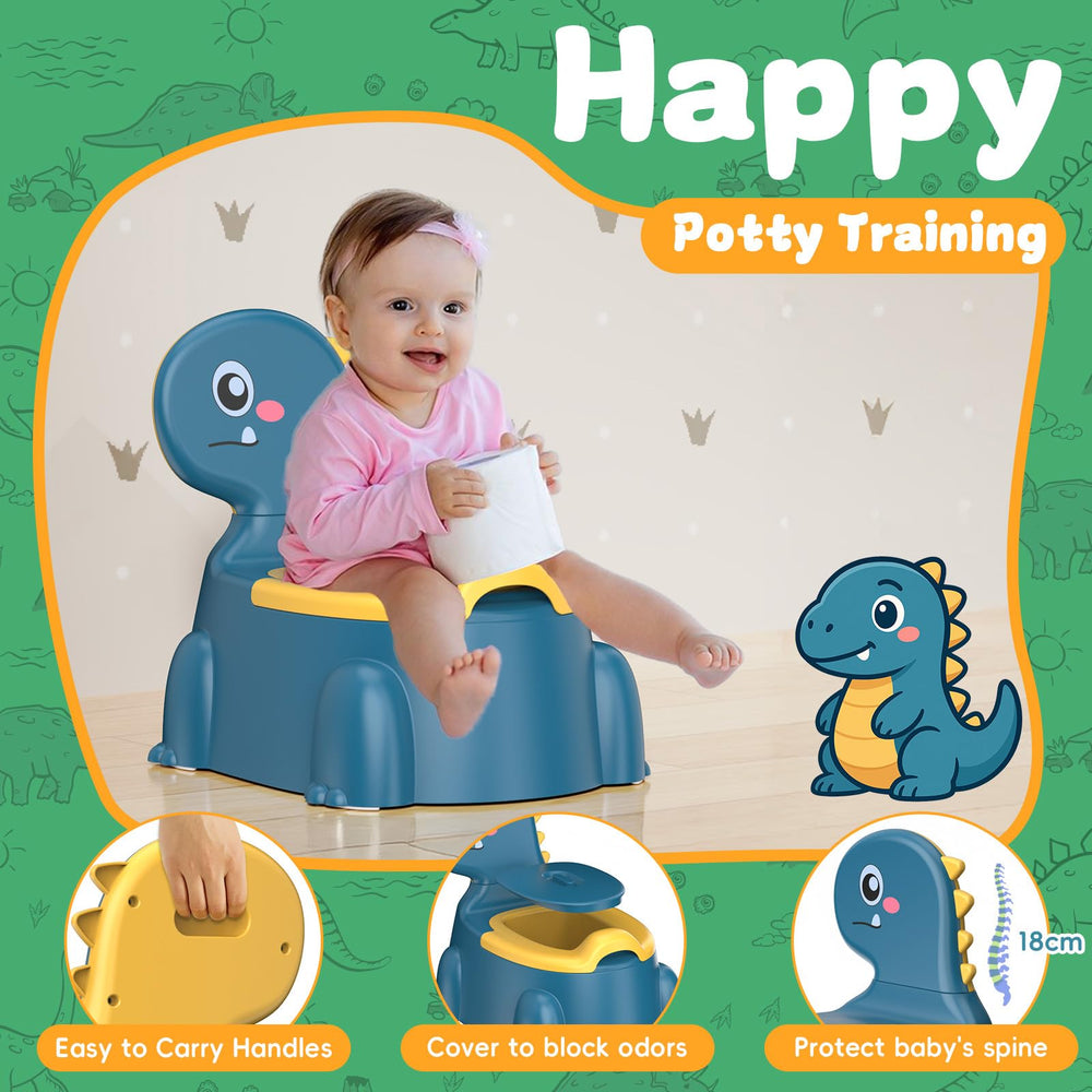 Gliizee Mall toddler potty trainer portable blue rear view ideal for travel