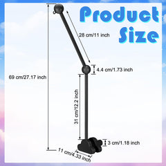 GlikCeil adjustable-height crib arm demonstrates flexible positioning for baby's view