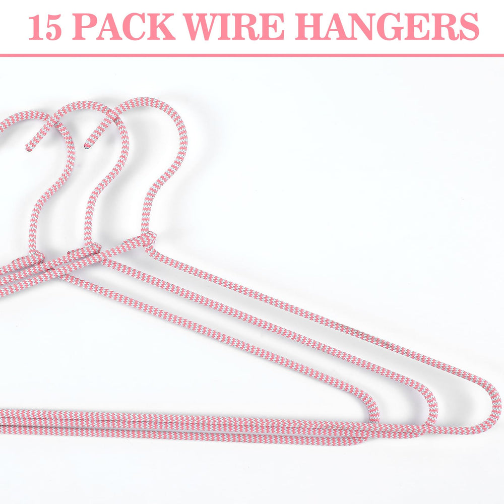 GlikCeil fabric wrapped hanger grey stripes preserves clothes with soft contact and tidy storage.