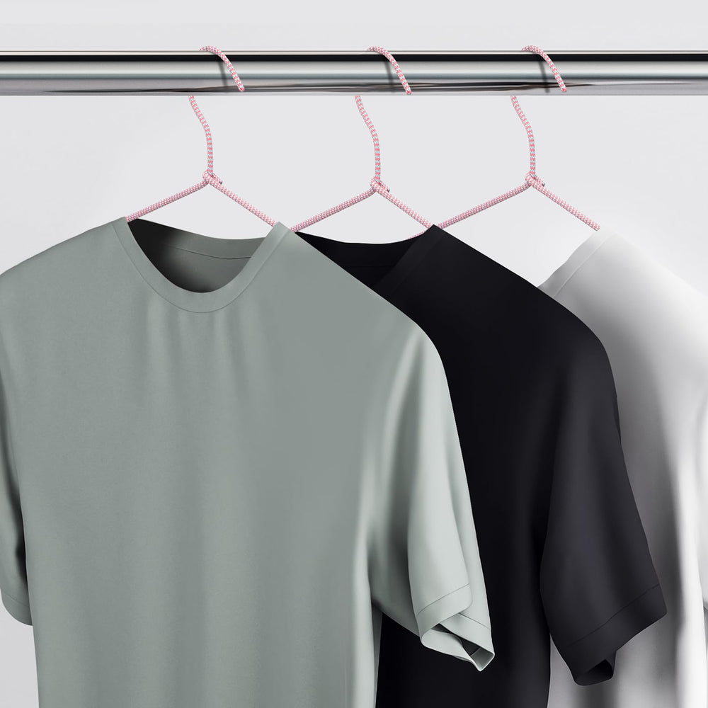 GlikCeil hanger display promotes neat closet organization and quick outfit decisions.