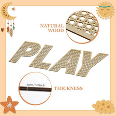 GlikCeil neutral color rattan letters on wall display blends with decor