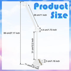 GlikCeil wooden crib mobile arm white finish supports crib bells and toys for soothing play