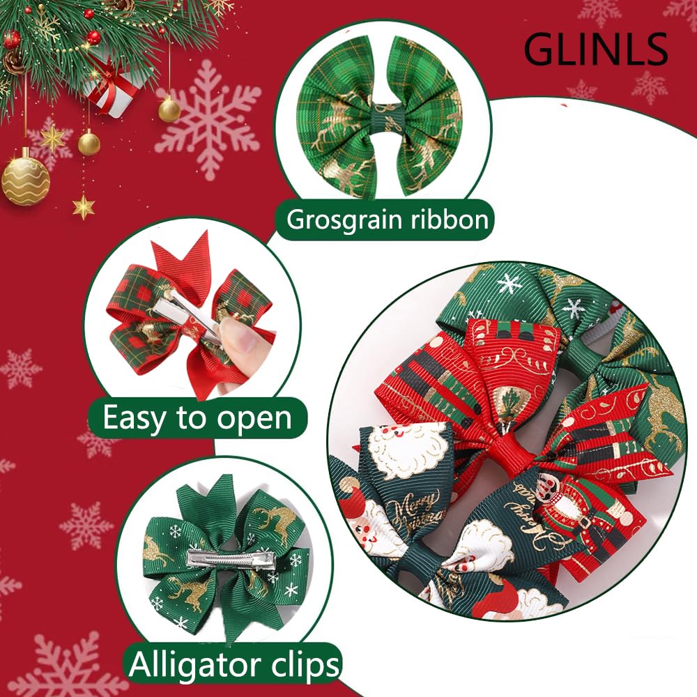 GLINLS Christmas bows red green set captures bright holiday coordination on little ones