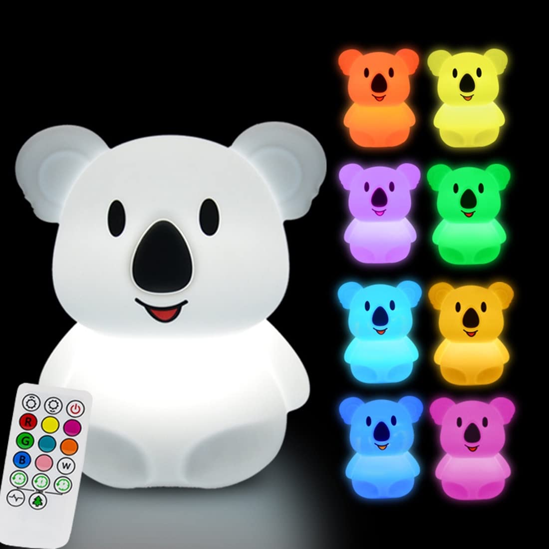 Glinrui koala night light large front view offers gentle illumination for kids' bedtime routine.