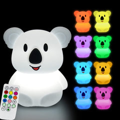Glinrui koala night light large front view offers gentle illumination for kids' bedtime routine.
