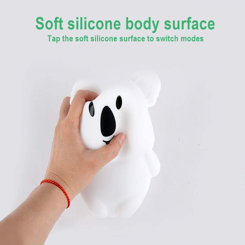 Glinrui koala night light soft-touch image emphasizes squeezable bedside decor.