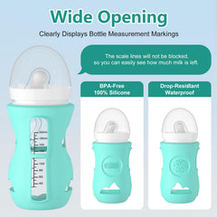 gliship silicone sleeve around Philips Avent 8oz bottle measurement visibility window