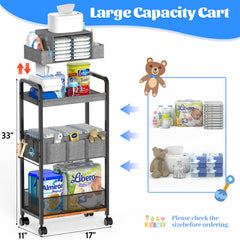 GLISWAM 2in1 diaper cart 3-tier keeps baby essentials neatly organized