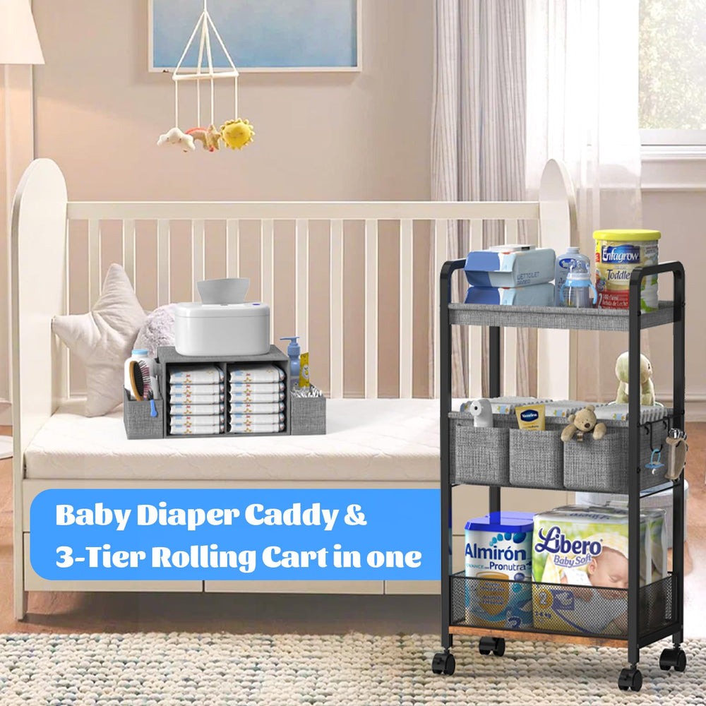 GLISWAM diaper cart wheels 360 enable smooth moves between rooms