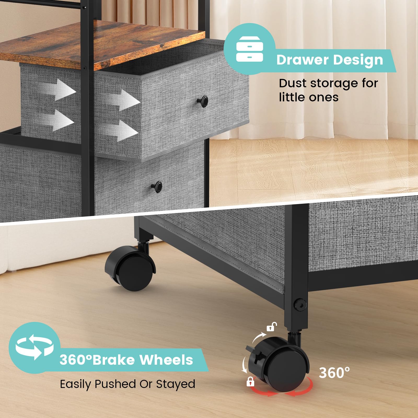 GLISWAM durable metal-frame construction supports heavy baby essentials