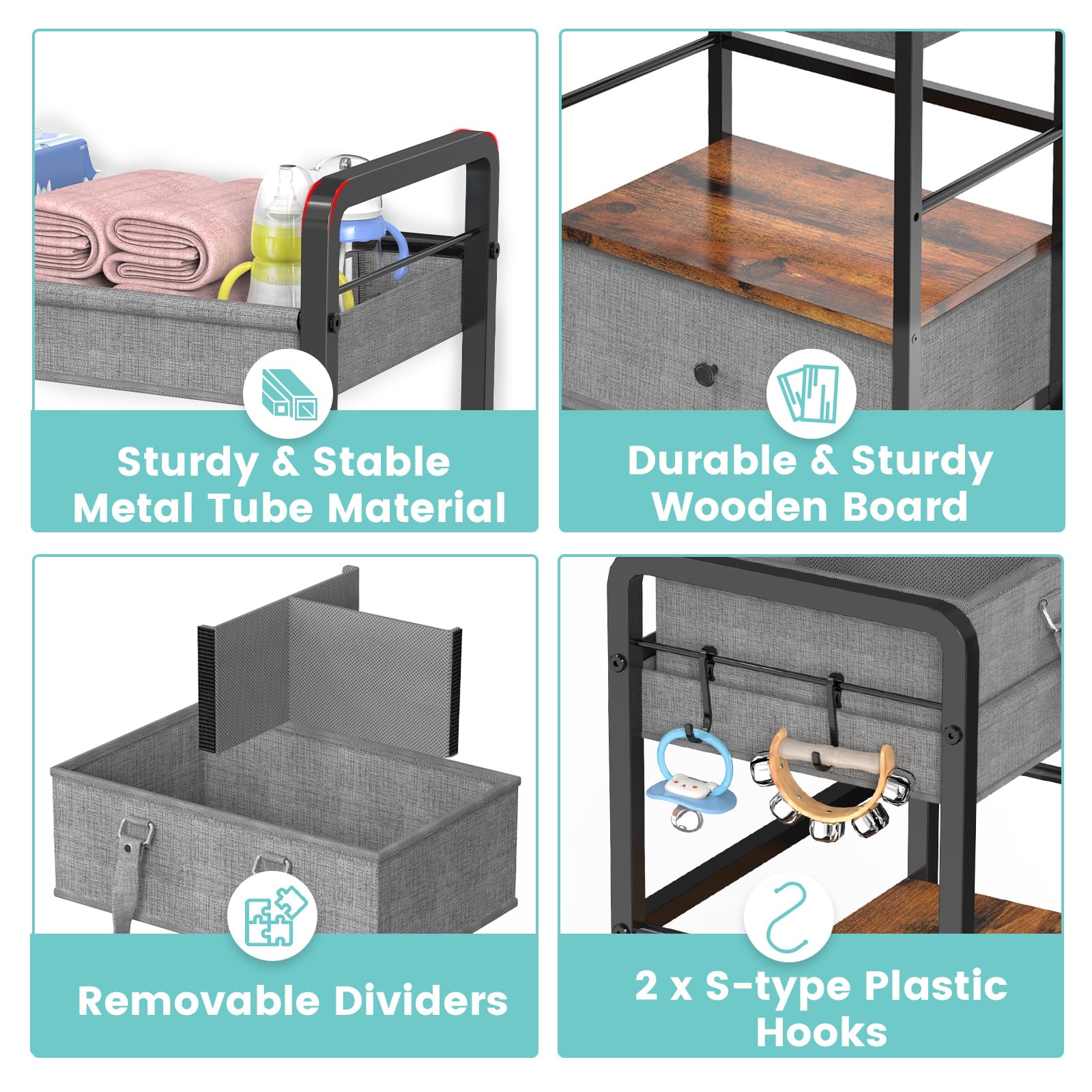 GLISWAM multipurpose storage cart channels books, beauty products, or snacks