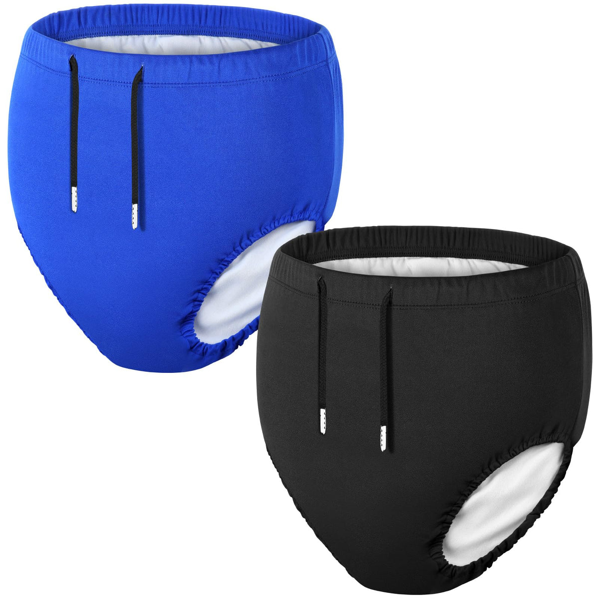 Glitopper youth swim diaper cover in black showing secure pool-time fit