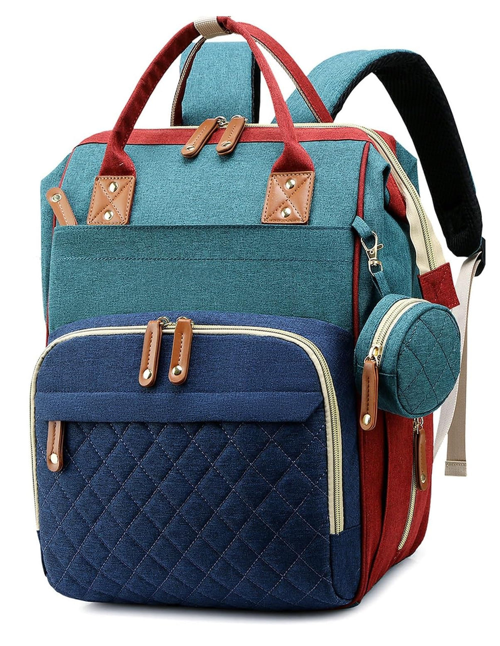 GLIXAVIA baby diaper bag front view—stylish storage and water resistance for daily outings.