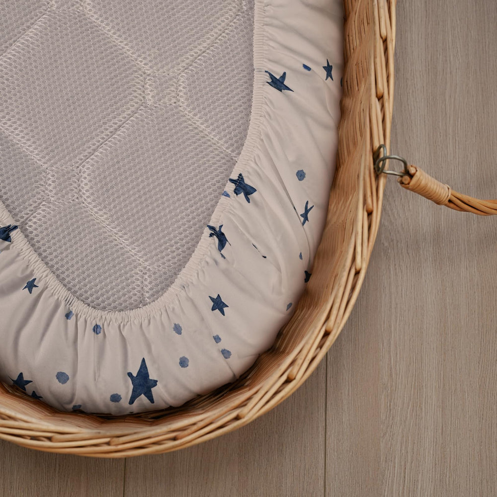 GLLQUEN BABY 4-pack bassinet sheets offer convenient color-matched replacements.