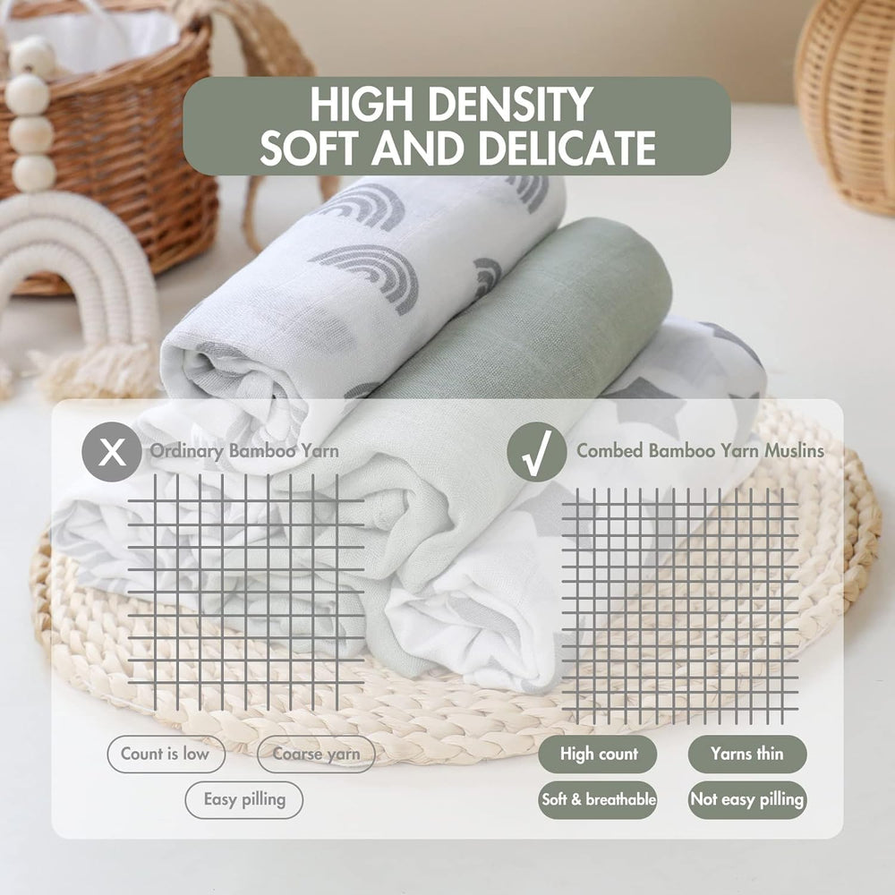 GLLQUEN BABY 70x70cm swaddle square offers versatile coverage for daily moments.