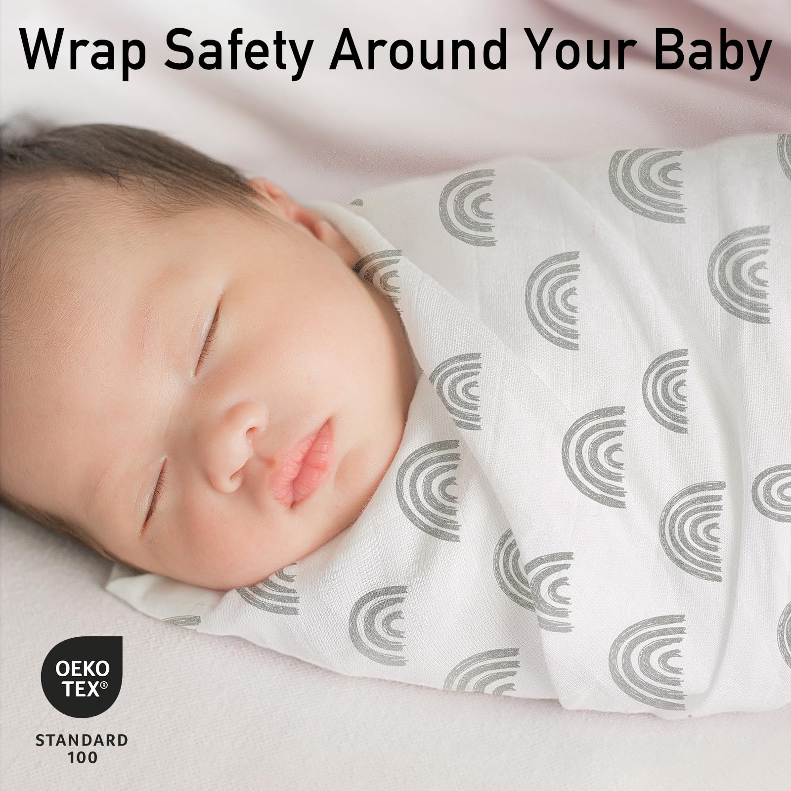 GLLQUEN BABY bamboo-viscose muslin blanket highlights breathable, skin-friendly fabric.