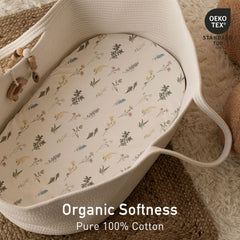 GLLQUEN BABY bassinet sheets 33x17 fit shows mattress coverage.