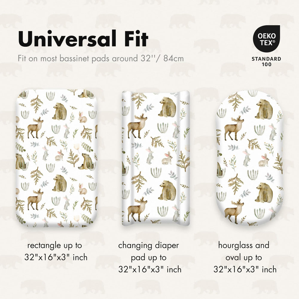 GLLQUEN BABY bassinet sheets on baby sleeping peacefully in crib.