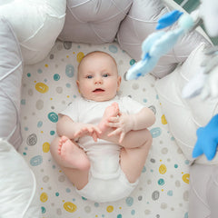 Gllquen Baby bassinet sheets elastic band secures snug mattress fit.